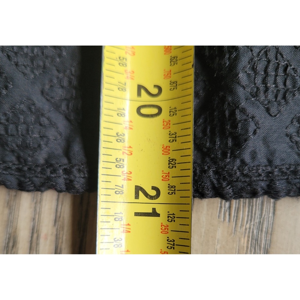 Gap Black Embroidered Bell Sleeve Blouse S 100% Cotton Pullover - Picture 5 of 6
